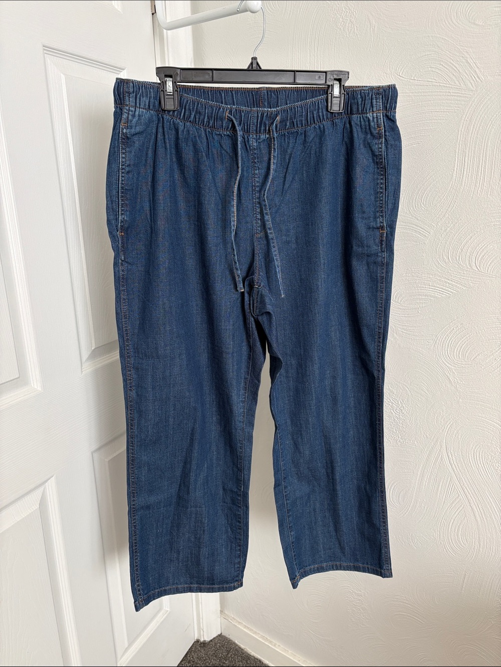 Women’s Drawstring Denim Jeans - Dark Blue